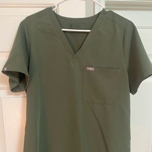FIGS Moss colored scrub top